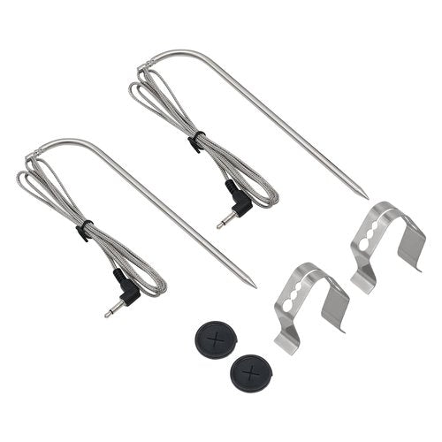 BBQ-PLUS Meat Probe for Pit Boss Pellet Grill, Digital Control Meat Probe Capability, 2 Pack with Clips and Grommets