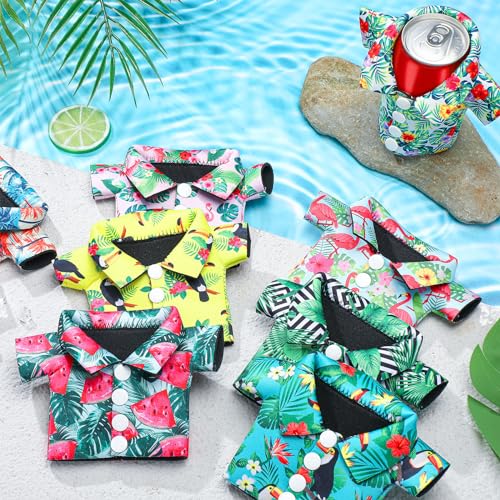 Hawaiian Shirt Themed 12-Pack Neoprene Beer Can Coolers – Tropical Can Sleeve