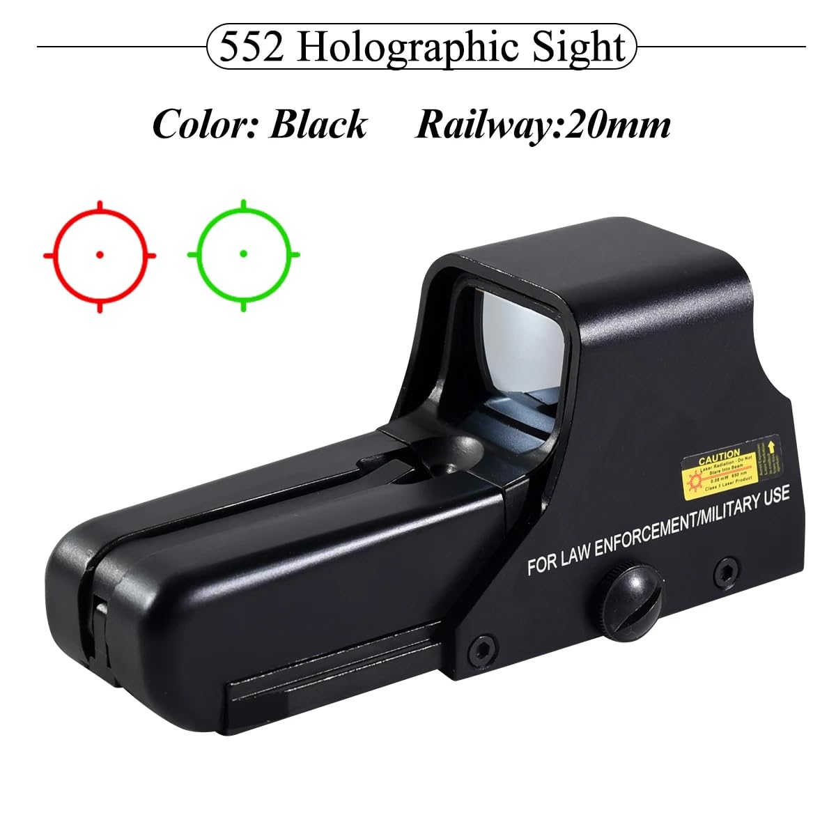 552 Holographic Sight Tactical Red Dot Sights Holo Reflex Sight for Rifle 20mm Rail Parallax Outdoor Shockproof
