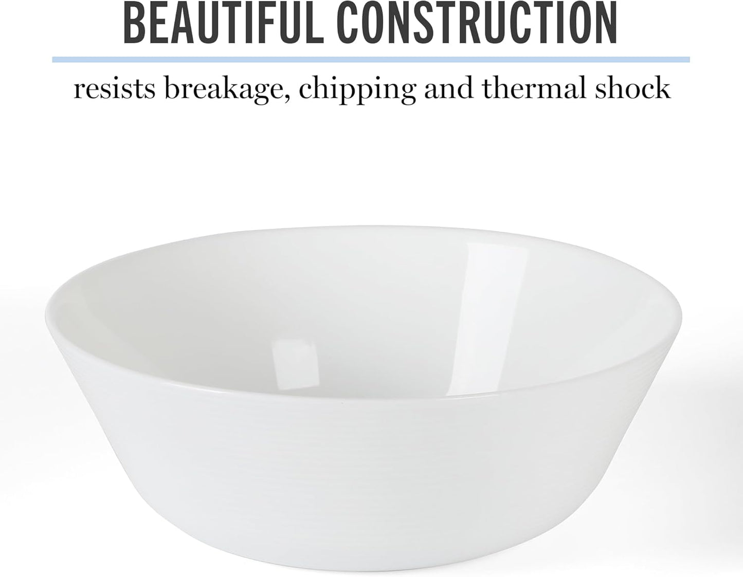 Martha Stewart Opalton 6-Piece Soup & Cereal Bowls - Lightweight, Chip-Resistant Opal Glass Set