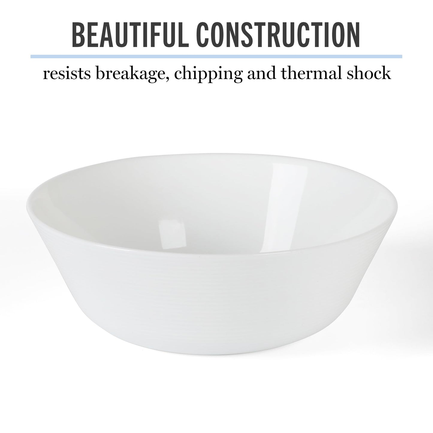 Martha Stewart Opalton 6-Piece 6-Inch Soup and Cereal Bowls – Lightweight, Chip and Break Resistant Opal Glass Bowls for Everyday Use