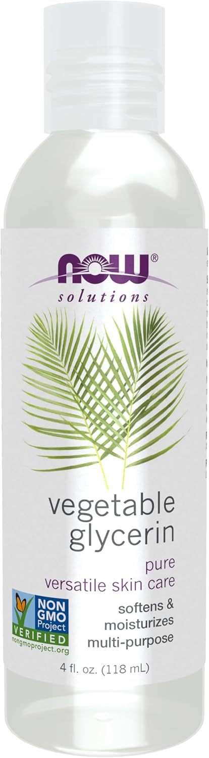 NOW Solutions Vegetable Glycerin - 100% Pure Skin Care Moisturizer | Softening & Hydrating 4-Ounce
