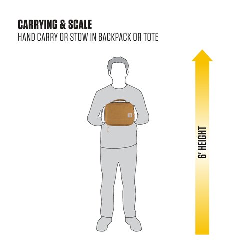 Carhartt Insulated Lunch Cooler For Men and Women, Fully Insulated Lunch Pale for Everyday Use, 4 Can (Brown)