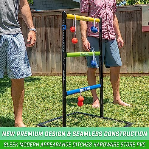 GoSports Ladder Toss Game Set - Pro Version with 6 Rubber Bolos & Carrying Case