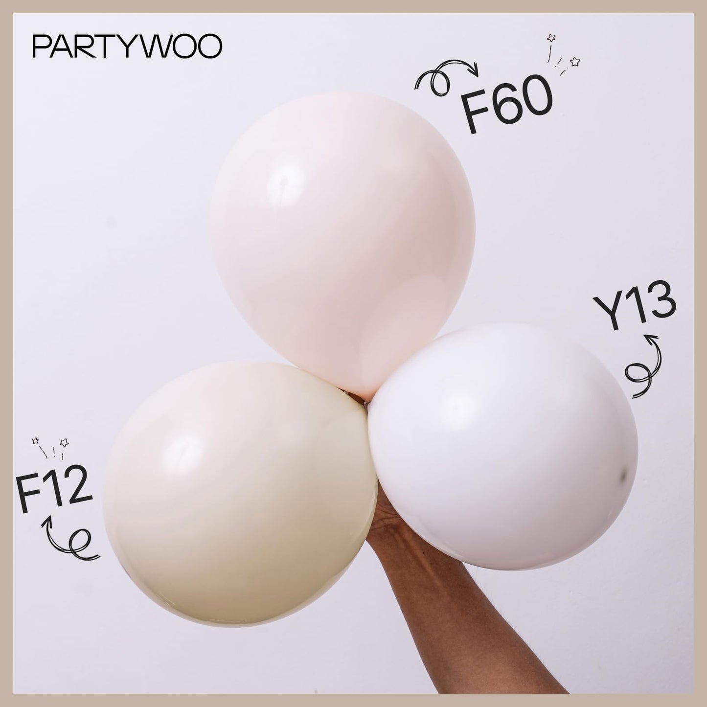 PartyWoo White Balloons 155pcs Different Sizes Pack of 18 12 10 5 Inch Matte White Latex Balloon Arch Kit Garland for Wedding Bridal Graduation Baby Shower Birthday Party Decorations White-Y13