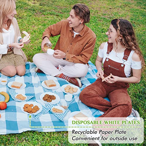 FOCUSLINE 6 Inch White Paper Plates 1000 Pack - Uncoated Disposable Dinnerware