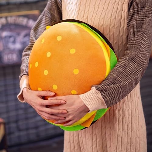Funny Food Stuffed Cheeseburger Plush Pillow, 15.7'' Simulation Burger Plush Pillow, Cute Hamburger Plushie Toy Food Plushies Plush Hamburger Pillow - Home Decor Xmas Birthday Gift
