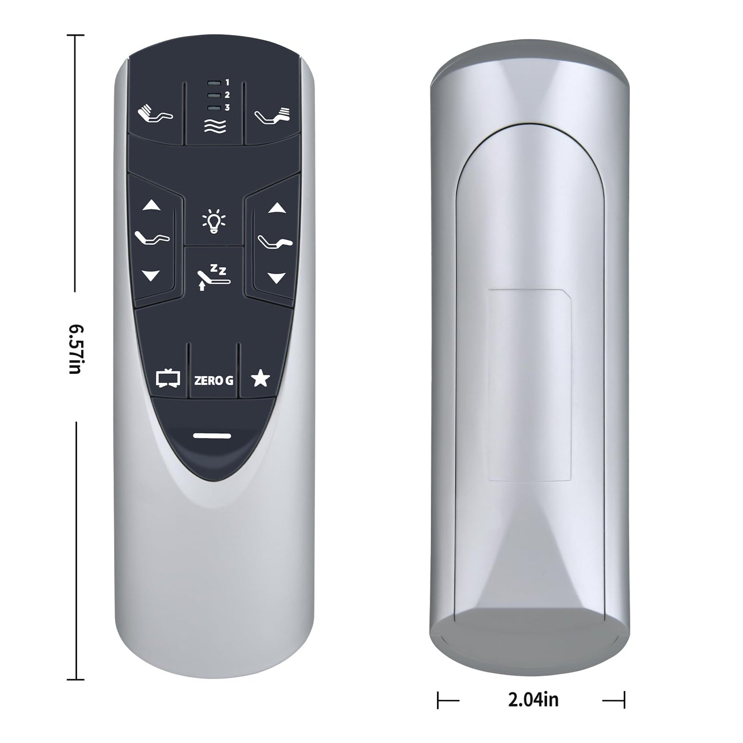 RF502A RF358A New Replacement Remote Control for Tempur-Pedic Ergo or Ergo Extend Adjustable Bed Base JDLK.33.01.18 RF358A, JLDK.33.01.36, RF502A（Silver）