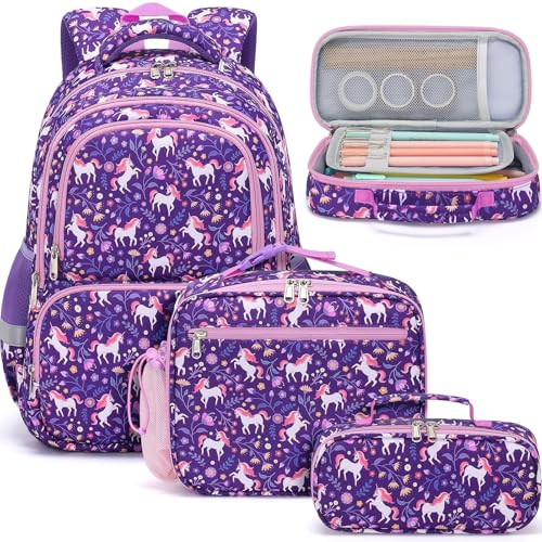 Fimibuke Unicorn Kids Backpack Set 3PCS Waterproof Toddler School Bag for Girls - A8.unicorn