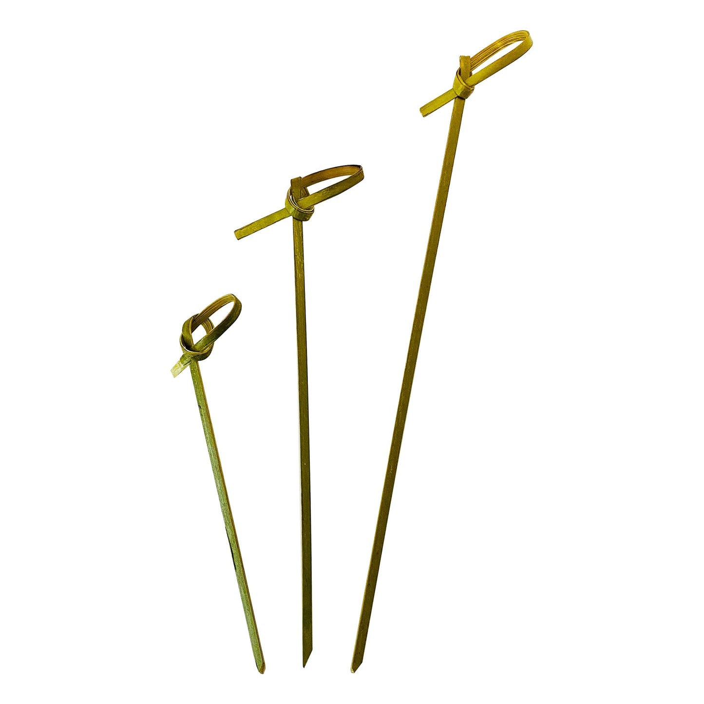 200 Count | KingSeal Bamboo Wood Flower Knot Picks, Skewers, 3.5 Inches, Perfect for Cocktails and Appetizers - 2 Packs of 100 Count