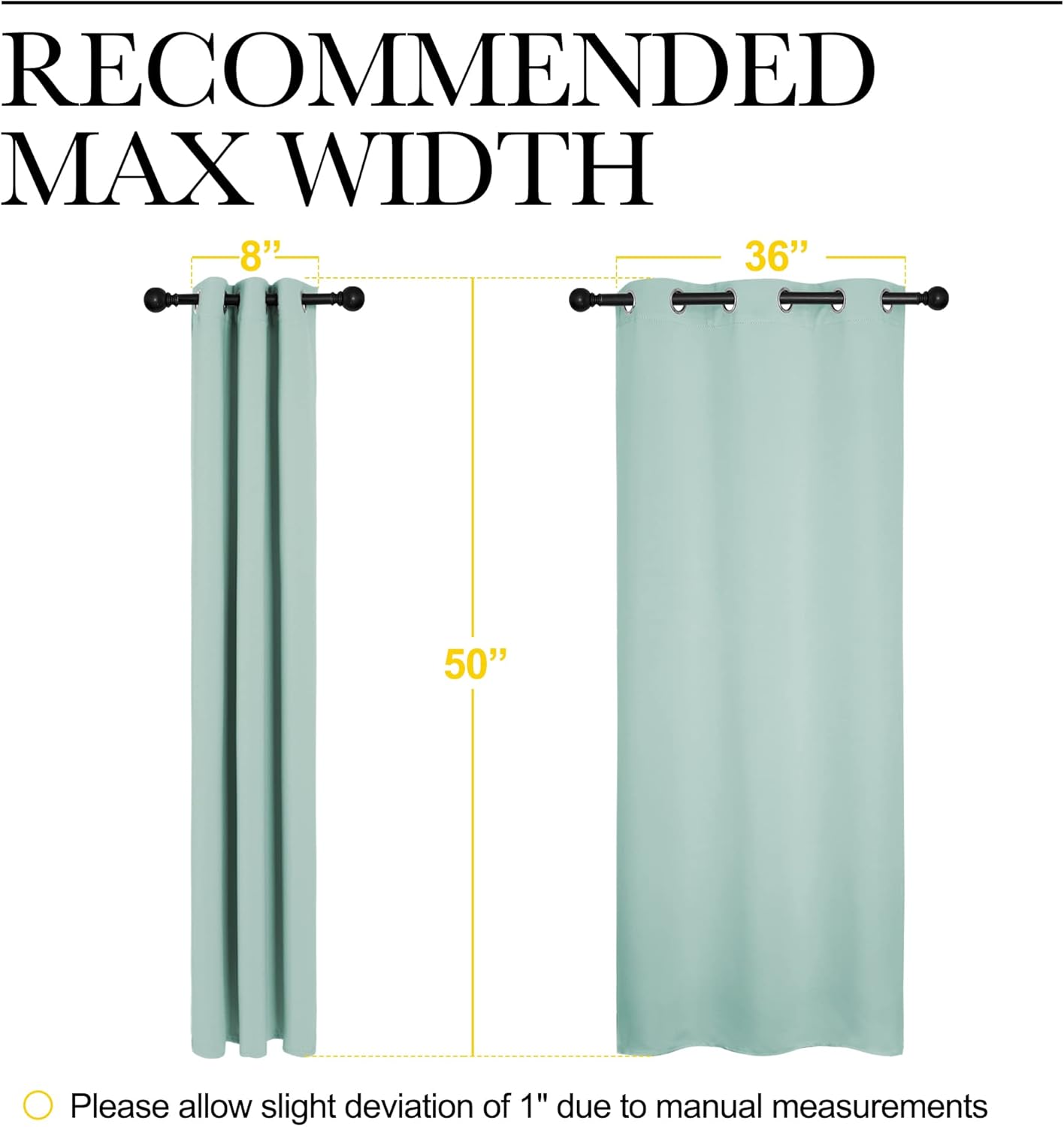 NICETOWN Aqua Blue Room Darkening Curtains - Thermal Insulated Grommet Drapes (Set of 2, 42" x 50")