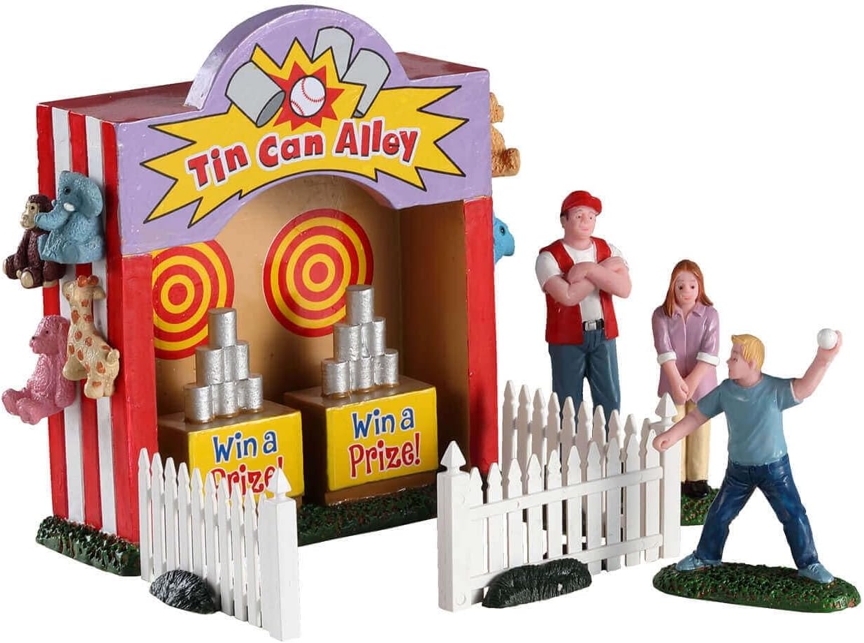 Lemax Tin Can Alley - Charming Set of 7 Collectible Figurines for Holiday Decor