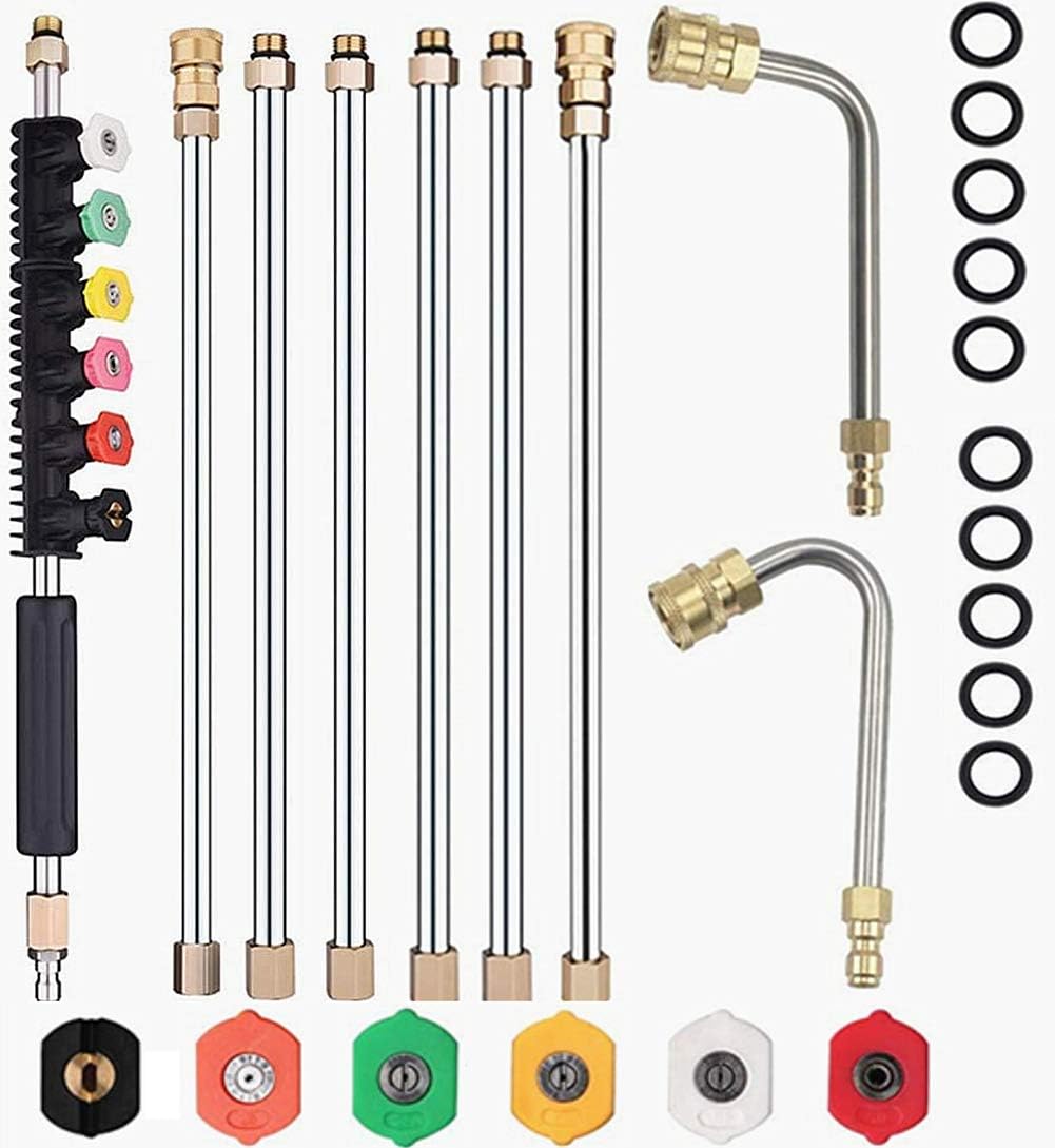 Selkie 120-Inch Stainless Steel Pressure Washer Extension Wand - Durable Lance with Spray Nozzle Tips & Quick Connect