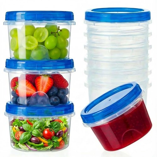 Freezer Storage Containers, 10 Pack 16 oz Stackable Food Containers with Twist Top Lids, Freezer Safe Containers for Lunch/Salad/Oats/Soup, Reusable| Ultra Thick| Microwave/Dishwasher Safe