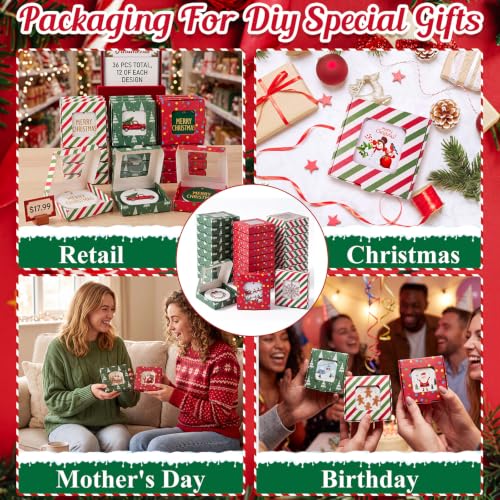 36 Pcs Christmas Sublimation Ornament Gift Boxes with Viewing Windows