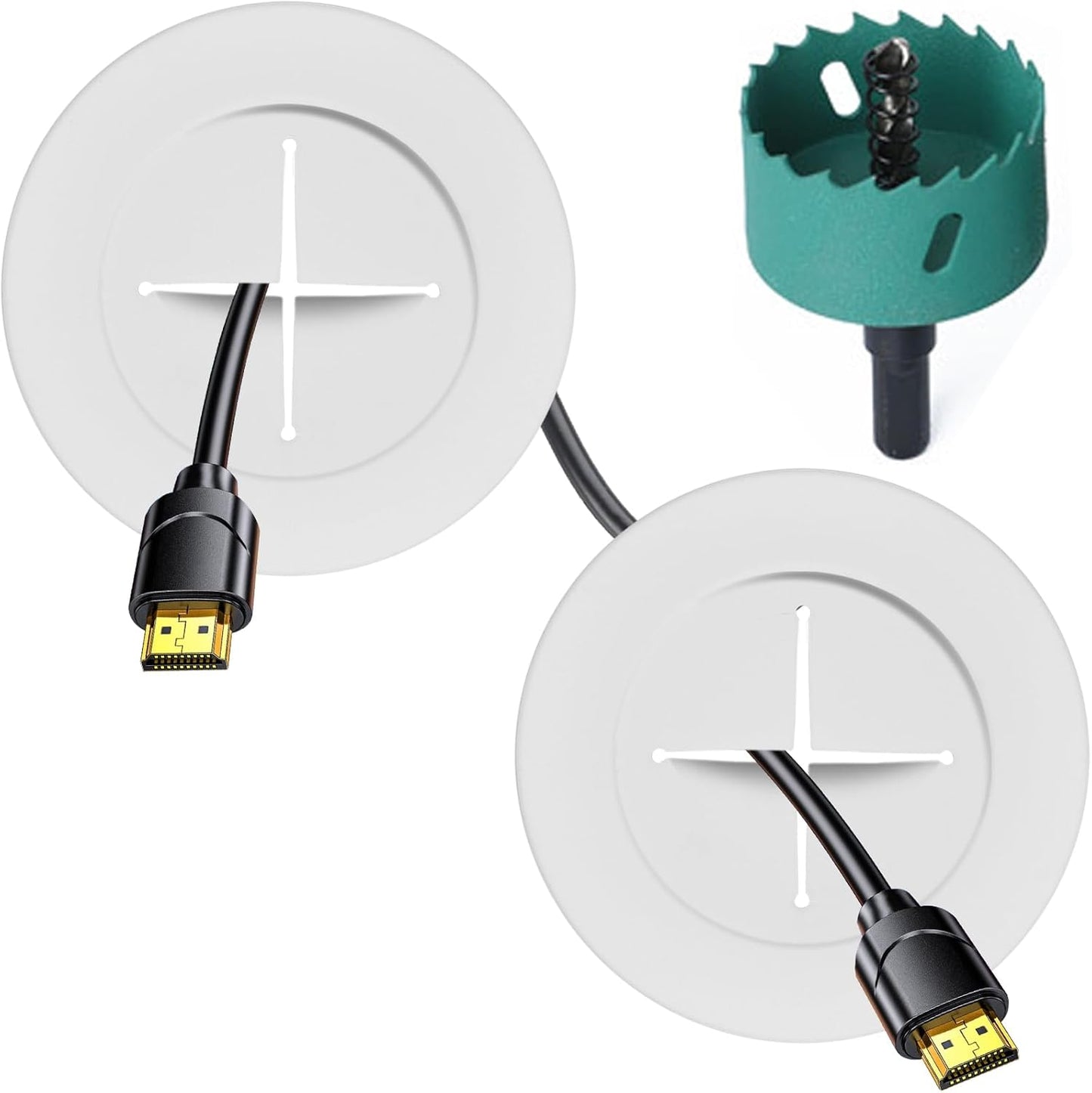 TV Wire Hider Kit - Wall Mount Cable Management System by [Brand Name] | Easy Install with 2 Pass-Throughs & Hole Saw