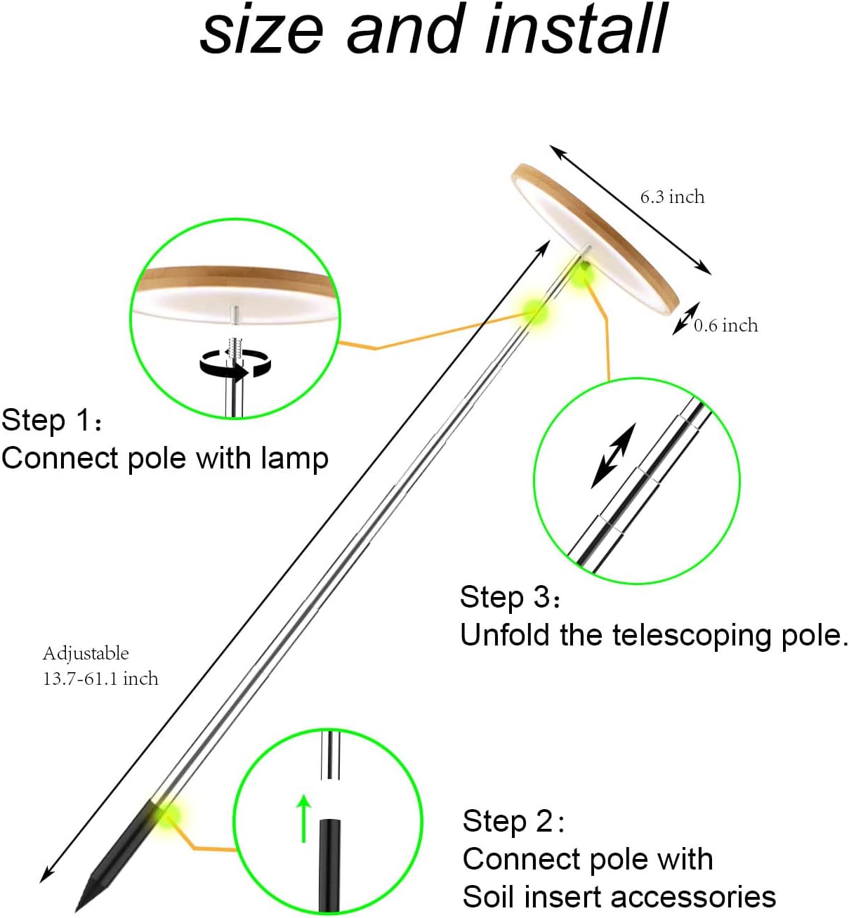 Yadoker LED Plant Grow Light - Full Spectrum Indoor Growing Light with Adjustable Height & Timer | 5V Safe Voltage