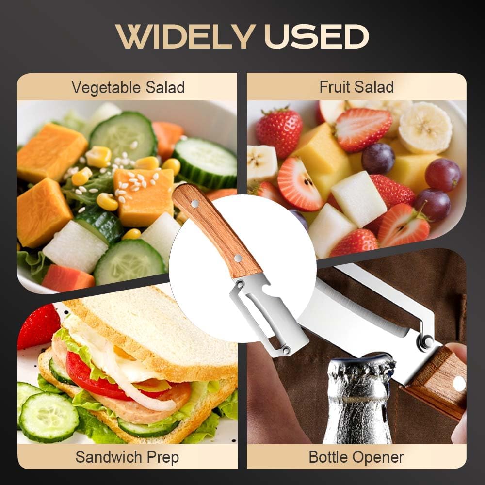 Skiennix Multi-Functional Vegetable Peeler - 2-in-1 Fruit & Veggie Tool with Bottle Opener, Stainless Steel