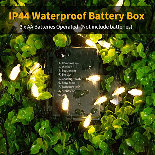 Brightown Battery Operated Christmas Lights 2 Pack 18 FT 50 LED Warm