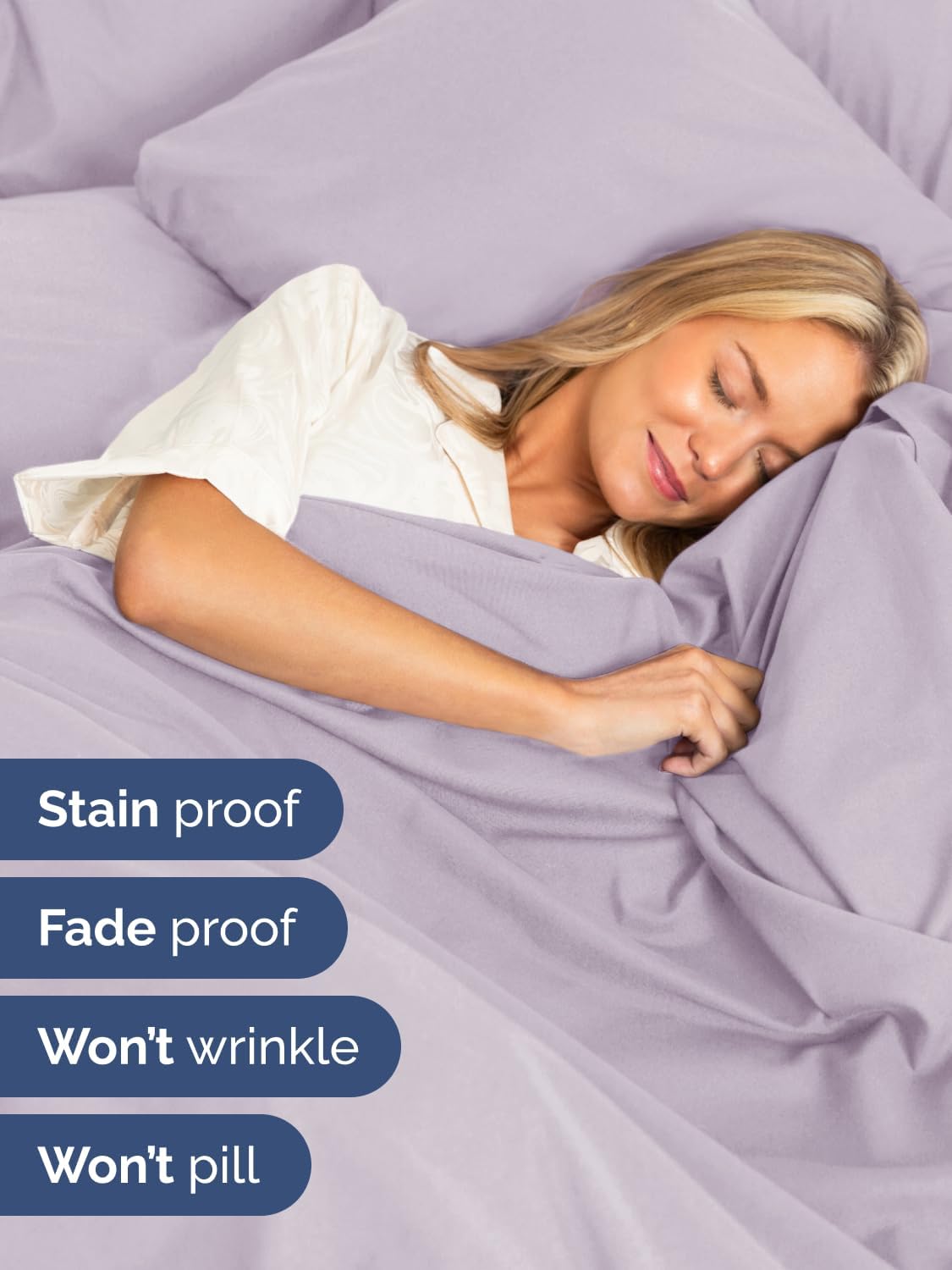 Skiennix Extra Deep Cal King Sheet Set - 6 Piece Cooling & Breathable Luxury Bedding - Soft Light Lavender