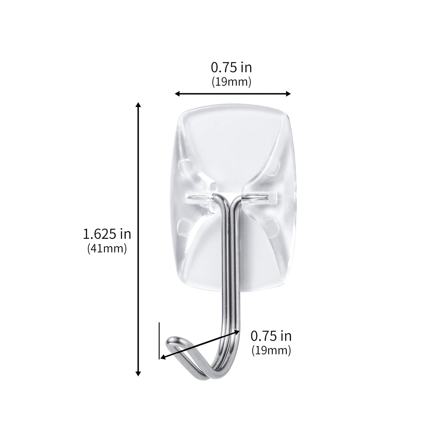 MOVELYST 15 Small Hooks+30 Removable Strips, Clear Wire Hanger Hooks, Damage-Free Utility Hooks, Heavy Duty with Adhesive Strips, No Tools Wall Hook for Hanging, Value Pack