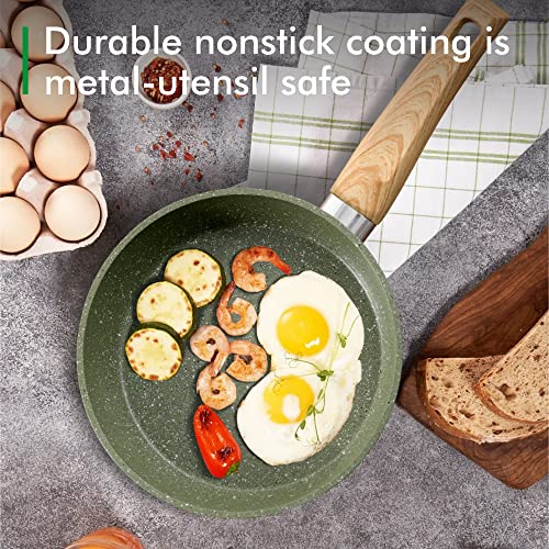 MAISON ARTS 12-Piece Green Non-Stick Cookware Set with Fry Pans, Saucepan & Utensils