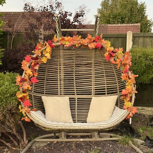 142Ft Fall Leaf Garland - 24 Pack Artificial Maple Leaves for Autumn Decor