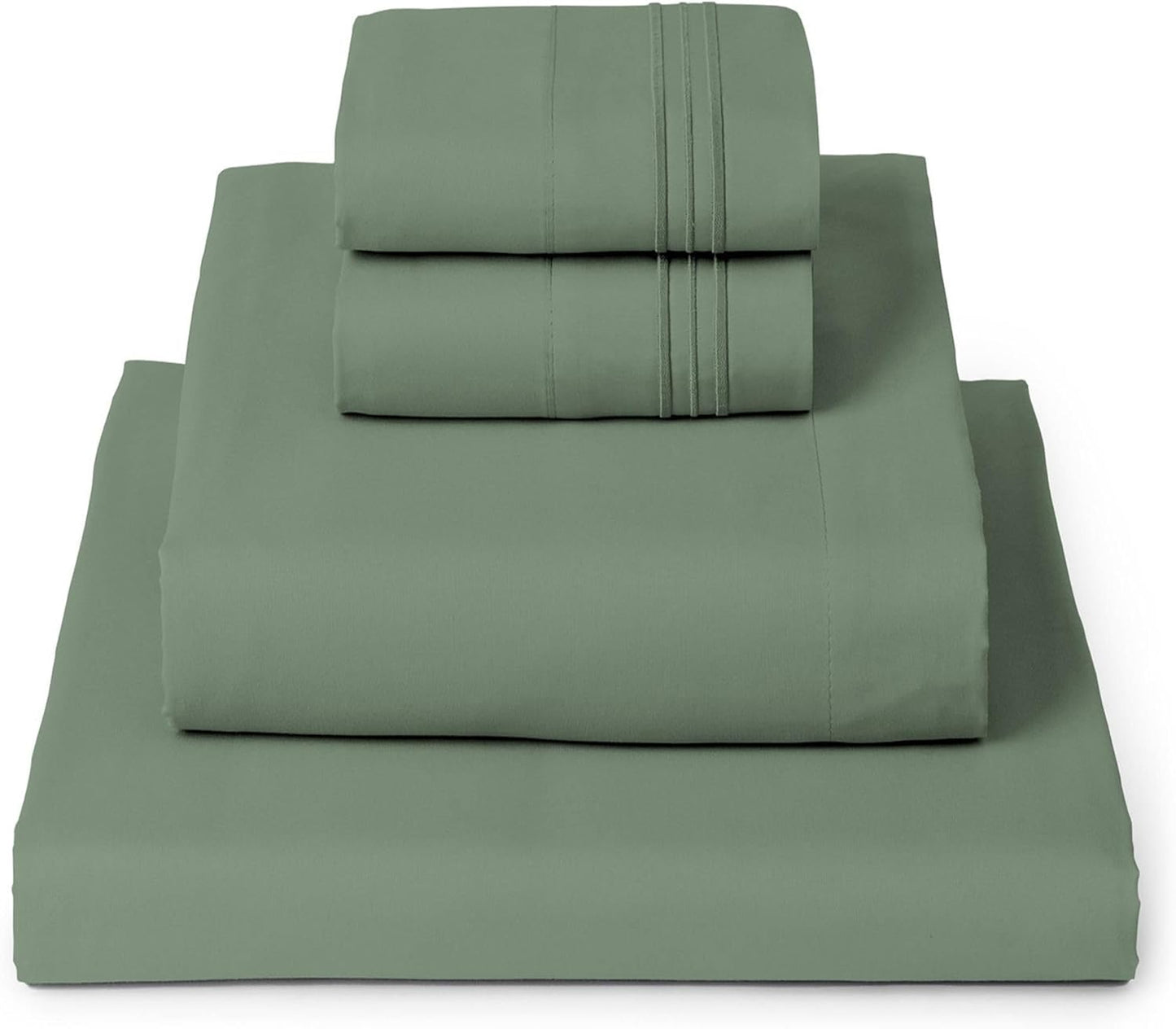 Mellanni Full Sheets Set - 4 PC Hotel Luxury Bedding | Extra Soft, Cooling, Wrinkle-Resistant (Full, Sage)