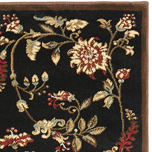 SAFAVIEH Lyndhurst Collection Runner Rug - 2'3" x 12', Black & Multi, Traditional Floral Design, Non-Shedding & Easy Care, Ideal for High Traffic Areas in Living Room, Bedroom (LNH552-9091)
