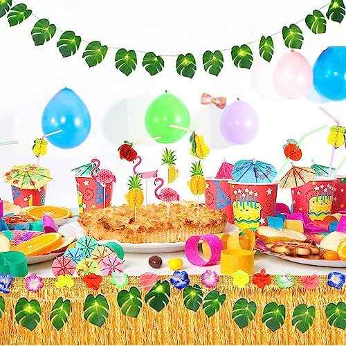 20 LED Palm Leaves String Lights, Tropical Artificial Monstera Leaf Wall Hanging Vine Leaf for Hawaiian Luau Party Jungle Theme Beach Birthday Home Decorations (A Monstera Leaf String Lights 1 Pcs)