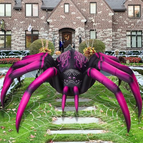 9 FT Halloween Inflatable Purple Gradient Spider with LEDs Outdoor Decor