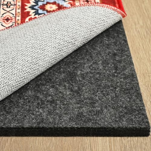 9' x 12' Non-Slip Rug Pad with Felt & Silicone Backing - Anti-Skid Cushion for Hardwood Floors