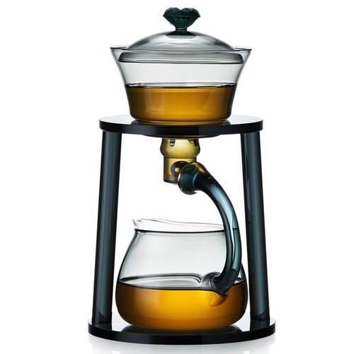 DOPUDO Magnetic Glass Teapot Tea Pot With Magnetic Ball, 12 OZ Drip-Teapot With Infuser, Kungfu Tea Set, Semi-Automatic Glass Turkish Tea Set 350ML.