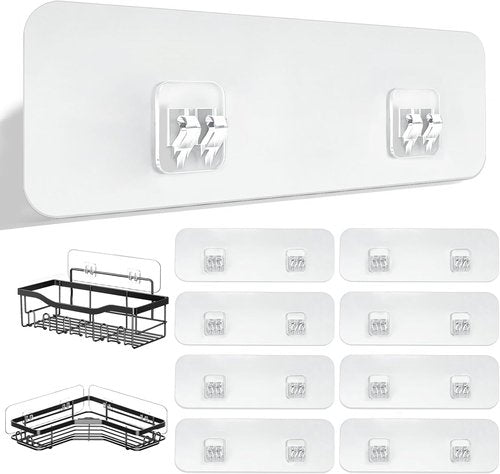 FGSAEOR Shower Caddy Adhesive Replacement Strips - Heavy Duty Waterproof Sticky Hooks | No Drilling Wall Mount for Bathroom & Kitchen Storage