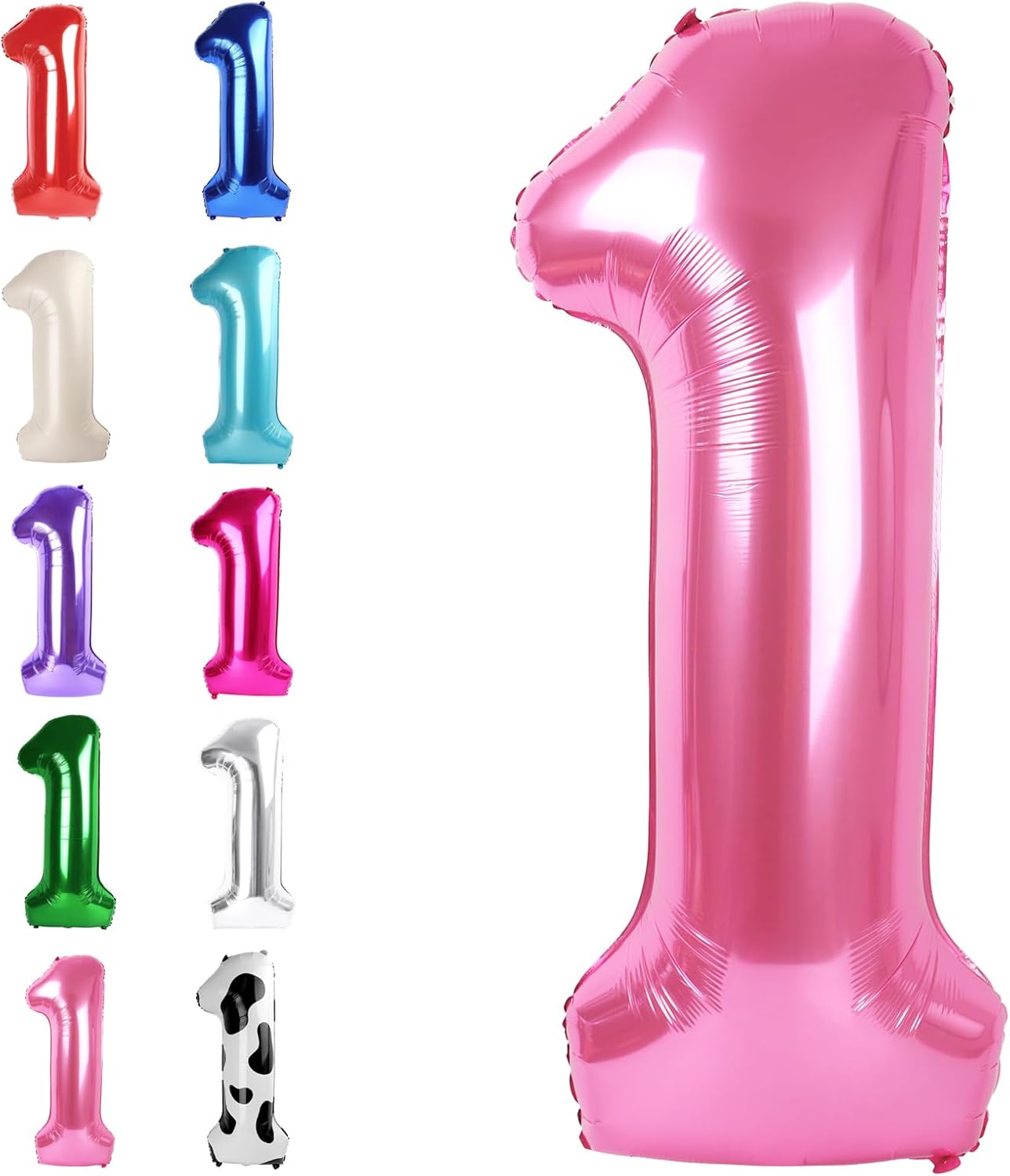 Pink Number 1 Balloon - 40 Inch Foil Birthday Decoration for Boys & Girls | Perfect for 1st, 10th, 11th, 12th, 16th, 18th Celebrations