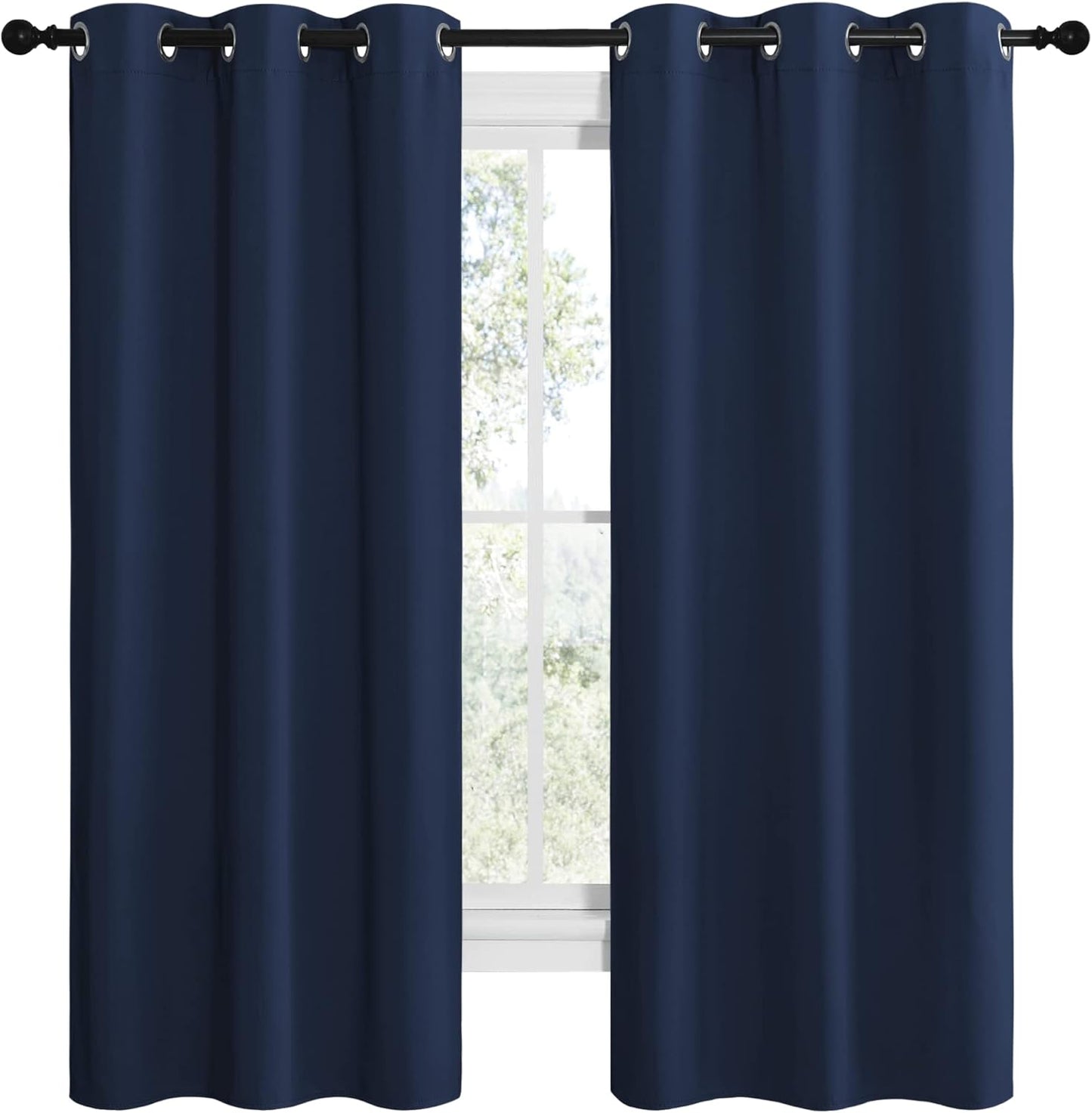 NICETOWN Blackout Curtains - Thermal Insulated Grommet Drapes for Kids' Room | Navy, 42 x 68 Inches