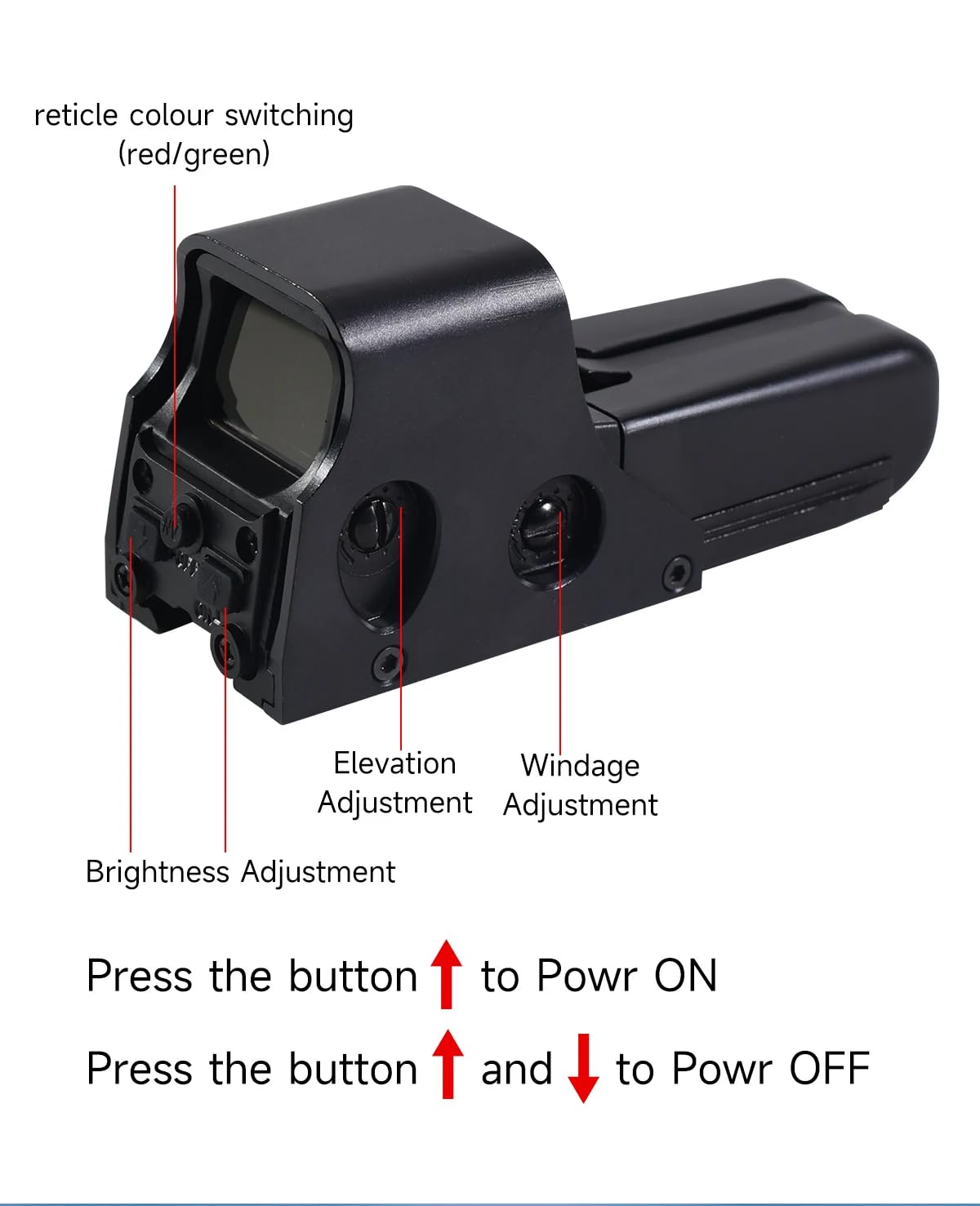 552 Holographic Sight Tactical Red Dot Sights Holo Reflex Sight for Rifle 20mm Rail Parallax Outdoor Shockproof