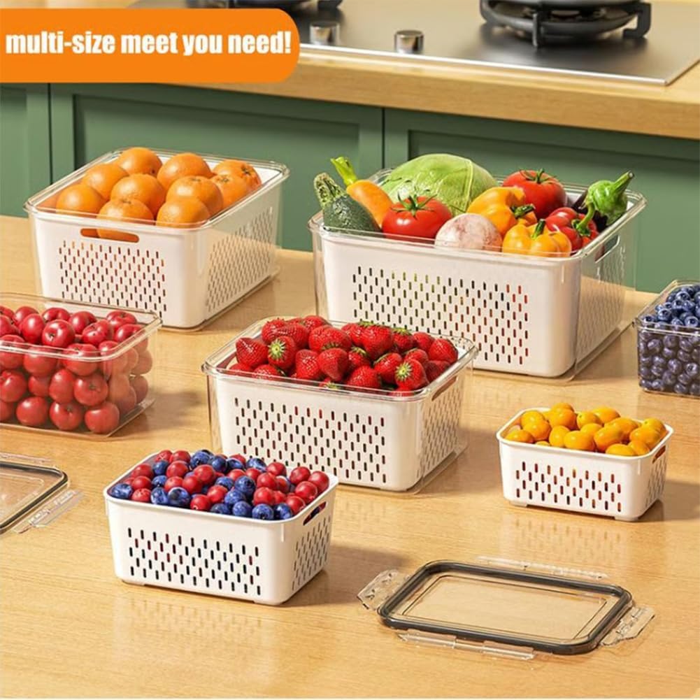 Skiennix 4-In-1 Food Storage Container - Versatile & Space-Saving Design | BPA-Free, Clear