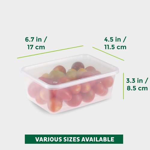 Freshware Food Storage Containers [50 Set] 34 oz Plastic Deli Containers with Lids, Slime, Soup, Meal Prep Containers, BPA Free, Stackable, Leakproof, Microwave, Dishwasher and Freezer Safe