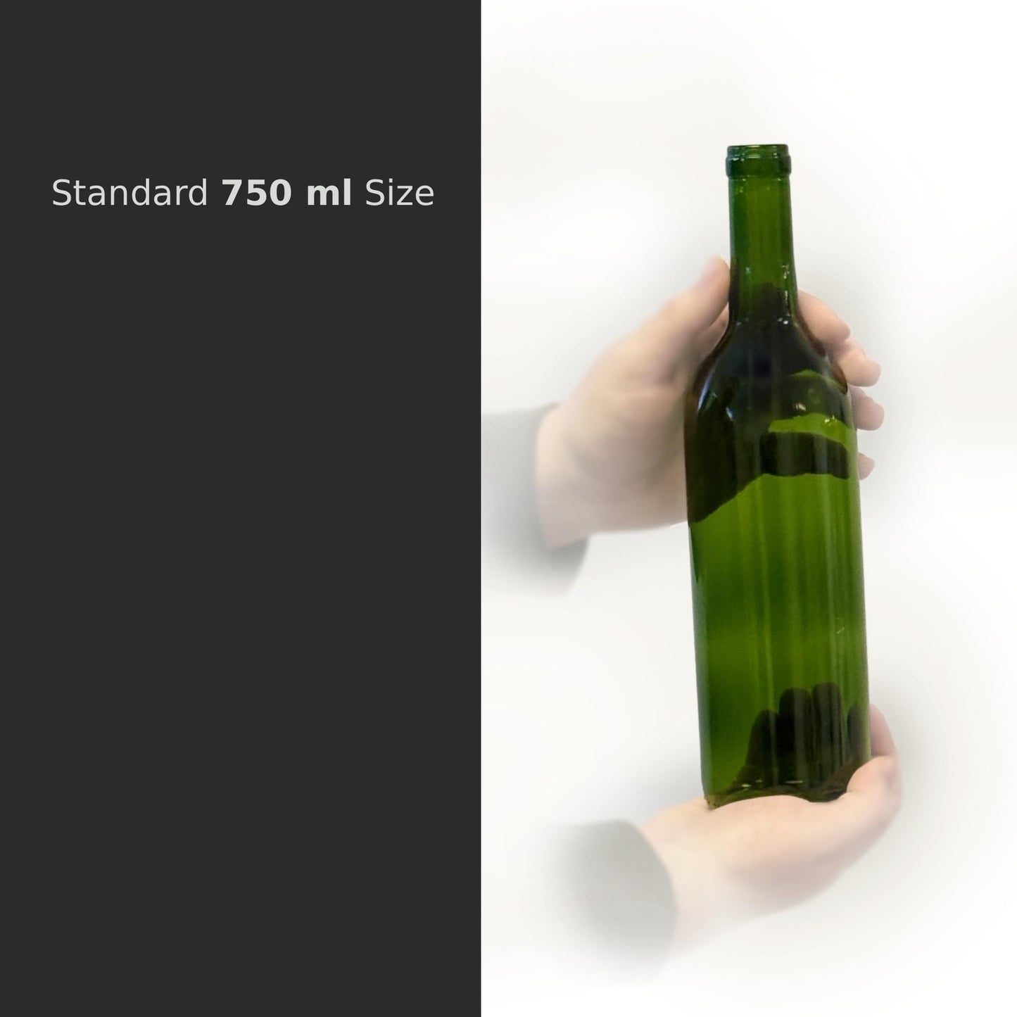 North Mountain Supply 750ml Glass Bordeaux Wine Bottles, CORK FINISH, Flat Bottom – Case of 6, Champagne Green