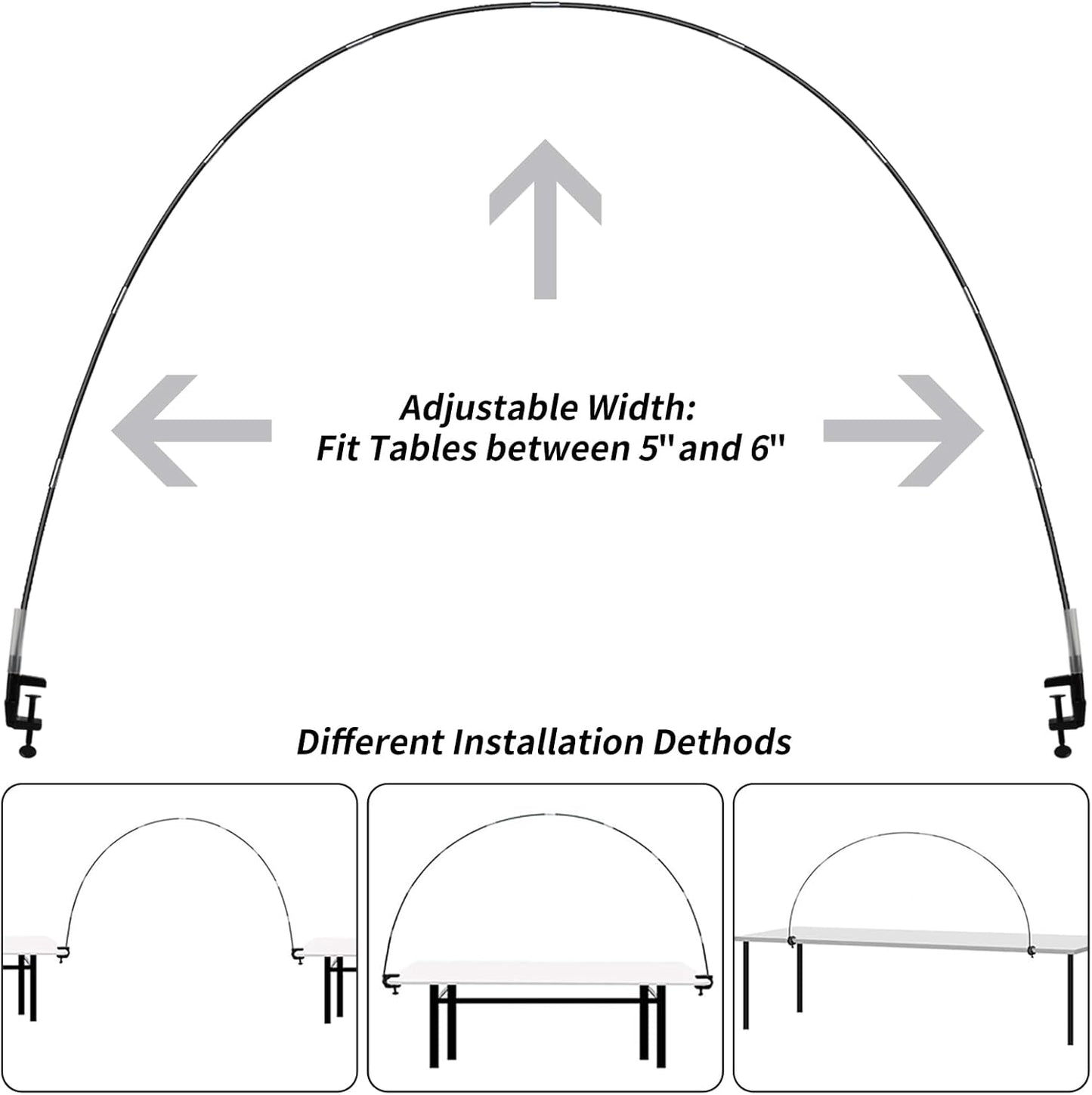 RUBFAC Balloon Arch Kit - Adjustable Black Stand for Table Decorations | Perfect for Birthdays, Weddings, and Baby Showers