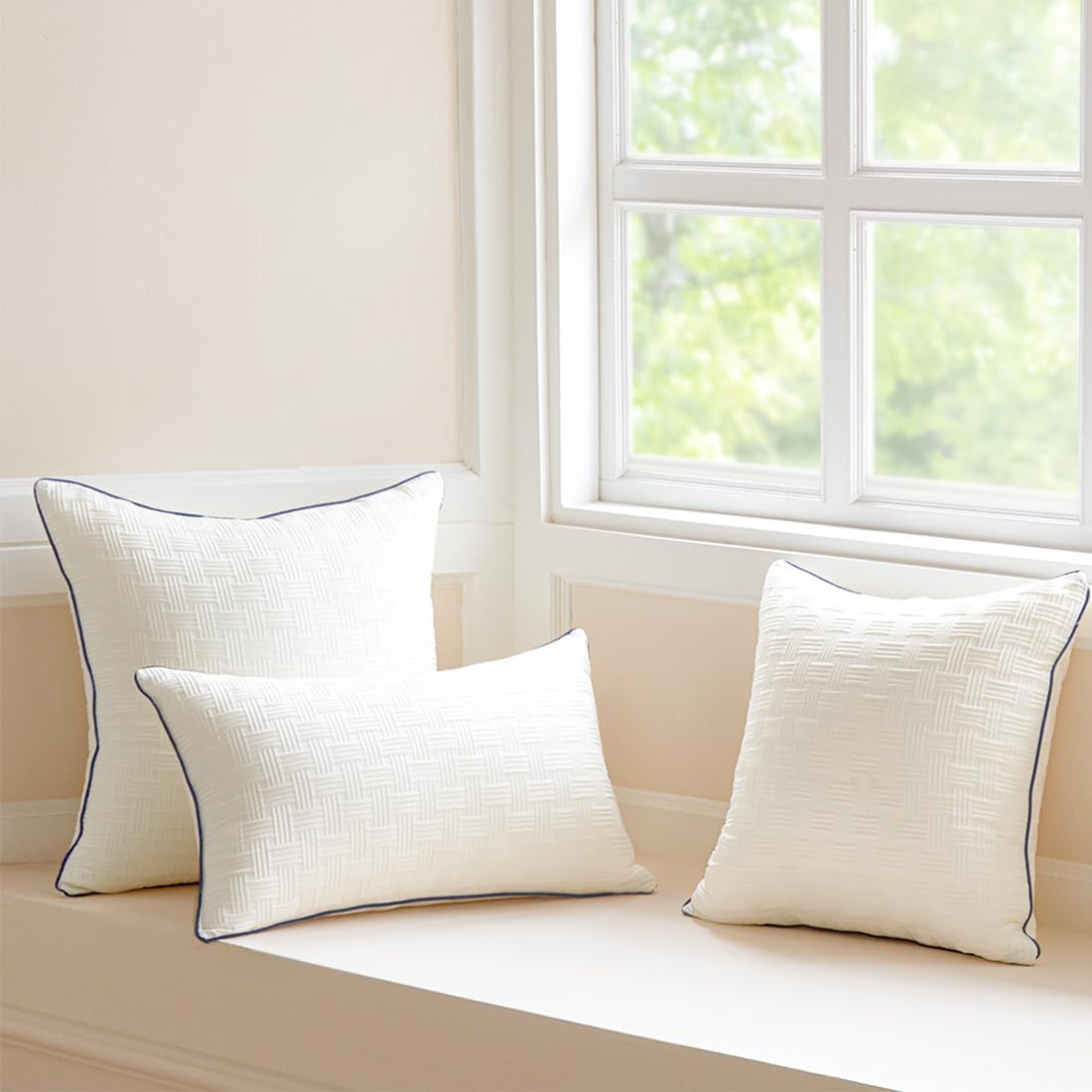Oubonun 14x36 Rectangle Pillow Inserts - Beige Decorative Throw Pillows for Sofa & Bed | 100% Polyester Filling