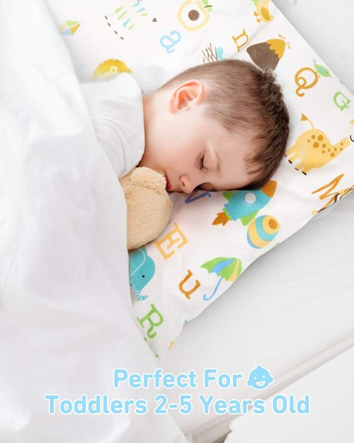 Babebay Toddler Pillow - Soft Cotton, Machine Washable, 13x18 Inches | Ideal for Comfortable Sleep