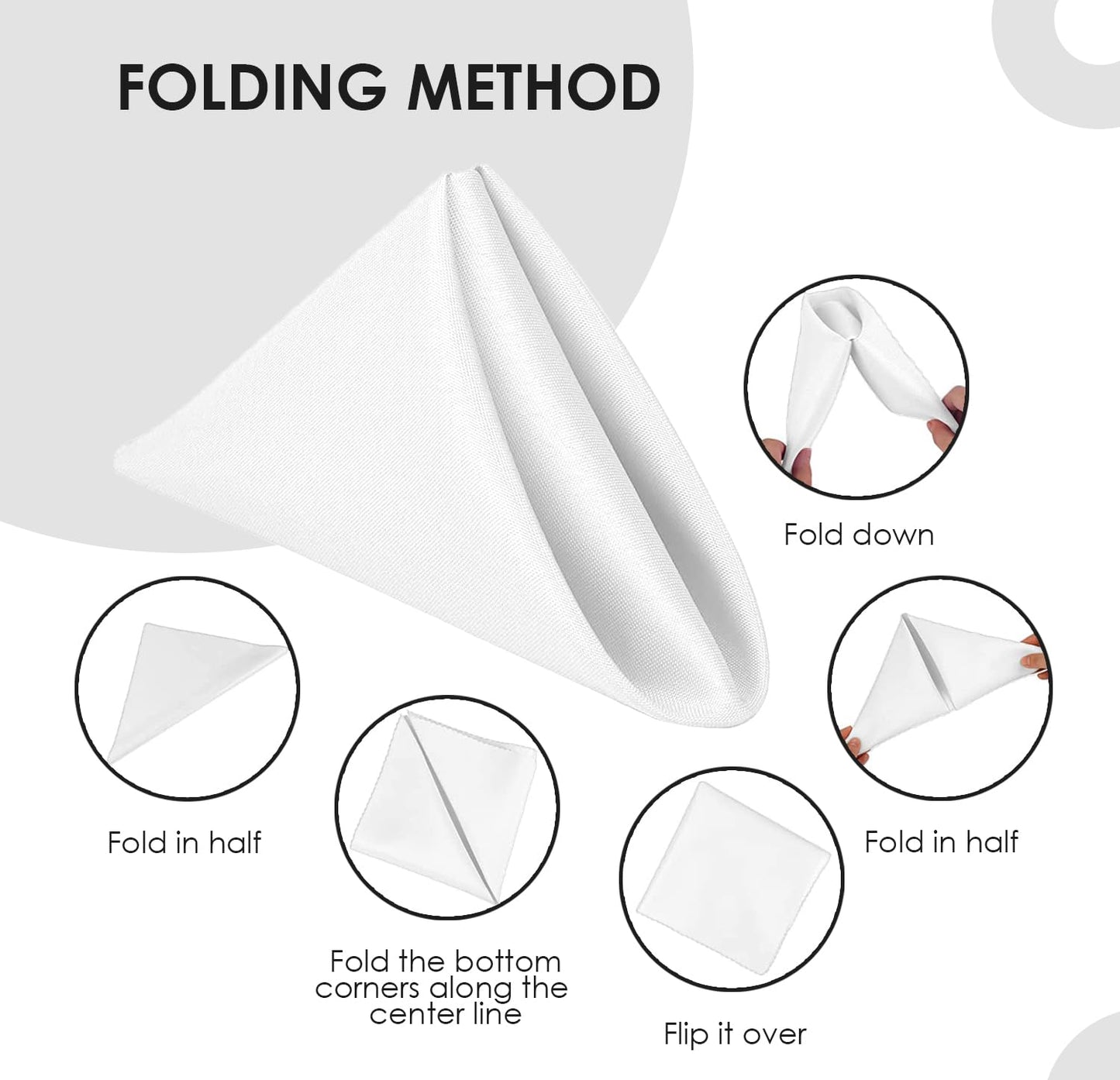 Avalon Kitchen White Cloth Napkins Bulk (Pack of 24) - 100% Polyester Dinner Linen Napkins Cloth Washable & Reusable - Durable with Hemmed Edges - Ideal for Parties and Weddings (17x17 Inches)