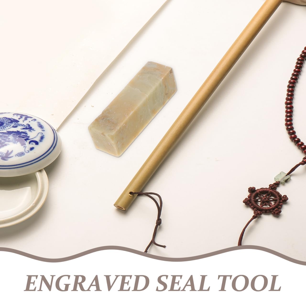 Uonlytech 15 Pcs Engraved Seal Carving Tools Set - Chinese Painting Stones for Calligraphy Art