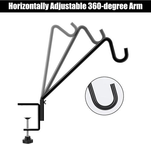 Feed Garden 14-Inch Deck Hook - 2 Pack Bird Feeder Hanger for Decks 1-3 Inches Thick