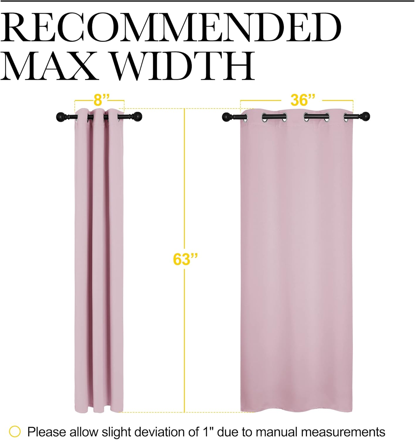 NICETOWN Blackout Curtains - Thermal Insulated Grommet Top Drapes | Baby Pink, 42 x 63 Inches (1 Pair)