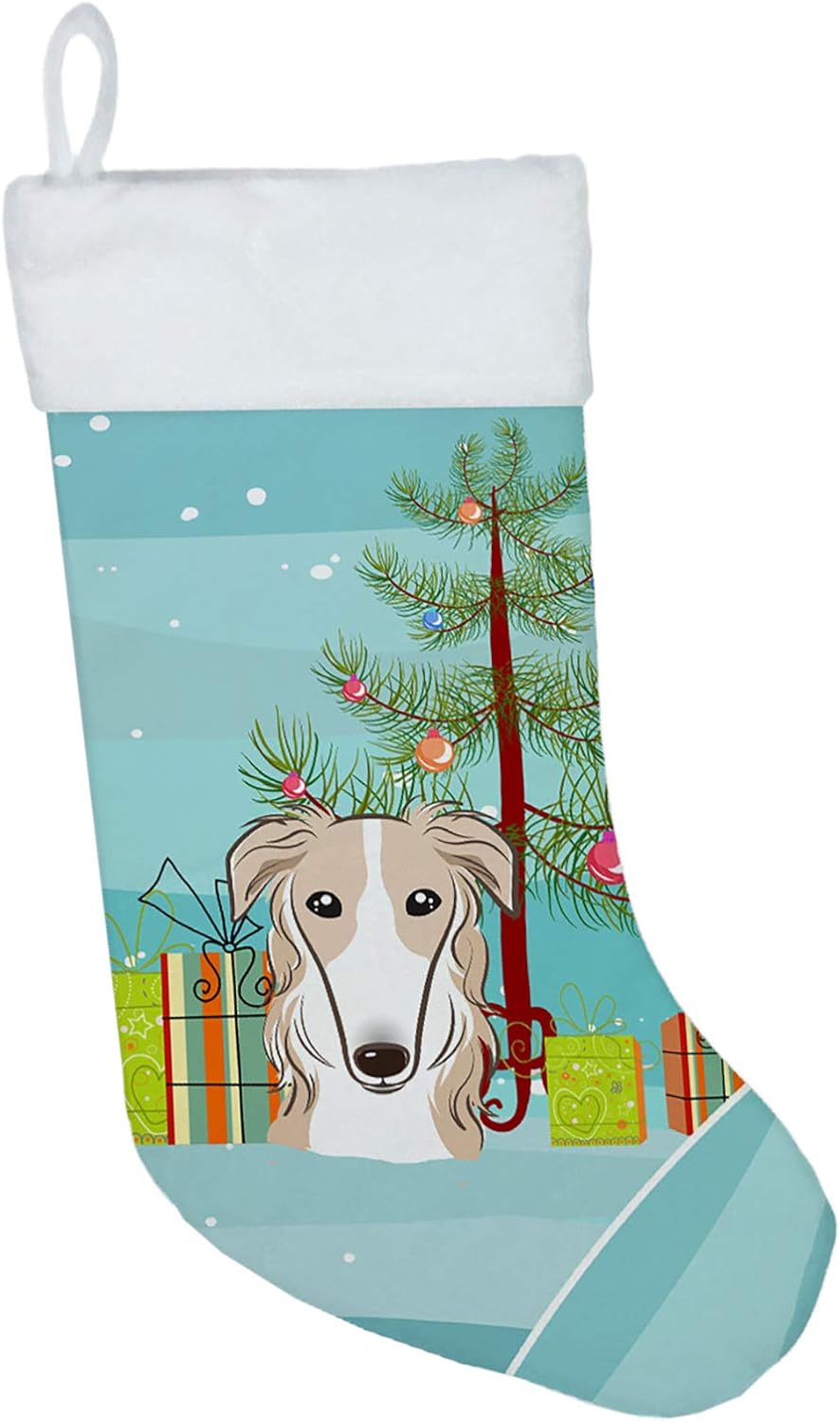 Shih Tzu Christmas Stocking - Chocolate Brown Dog Holiday Decor for Fireplace
