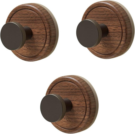 Skiennix Wreath Hanger - Decorative Natural Walnut Wood Hooks for Front Door | 3-Piece Set