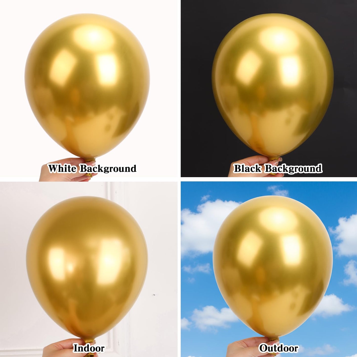 RUBFAC 154pcs Metallic Gold Balloons Different Sizes 18 12 10 5 Inch, Latex Balloon Garland Arch Kit for Birthday Party Graduation Wedding Holiday Decoration